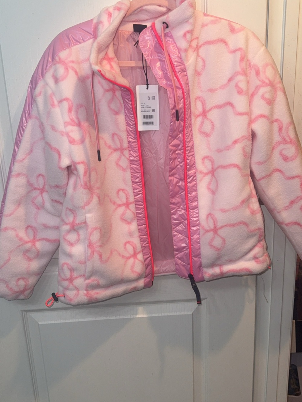 BOGNER Fire + Ice LOVESHACKFANCY Coat Pink Bows XXS New w/tags!